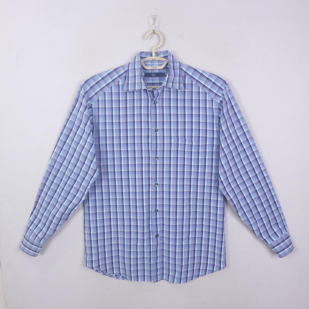 ZegnaSport Shirt Mens Medium Plaid Button Up Long Sleeve Casual